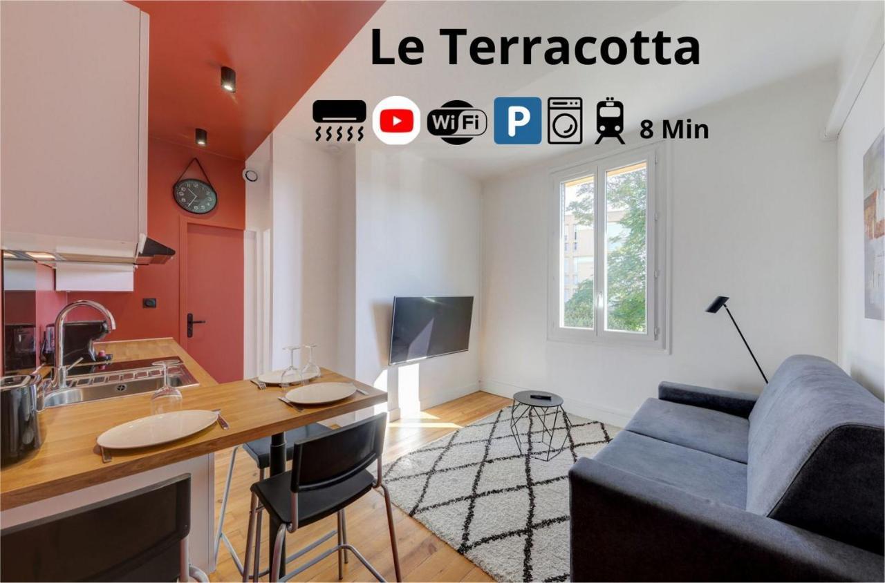Pierre-Bénite Terracotta-T2-Clim-Parking Gratuit Prive 아파트 외부 사진